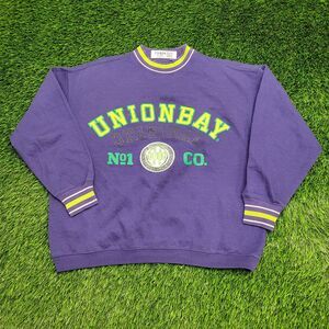 Vintage 90s UNIONBAY Ringer Sweatshirt Small 23x22 Blue